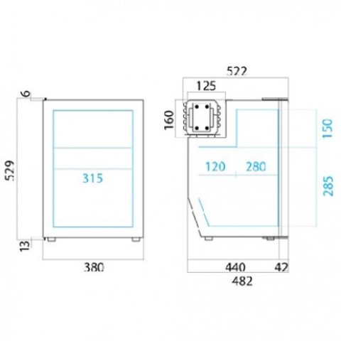 FRIGO LT.51 AIRLOCK GRIGIO SENZA CORNICE